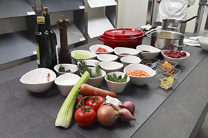 daube on porcelain countertop